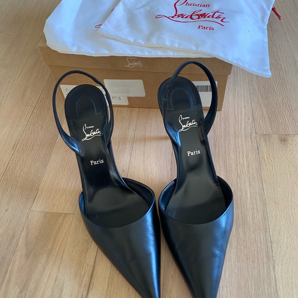 Christian Louboutin Elegant Black Slingback Heels - Picture 5 of 5